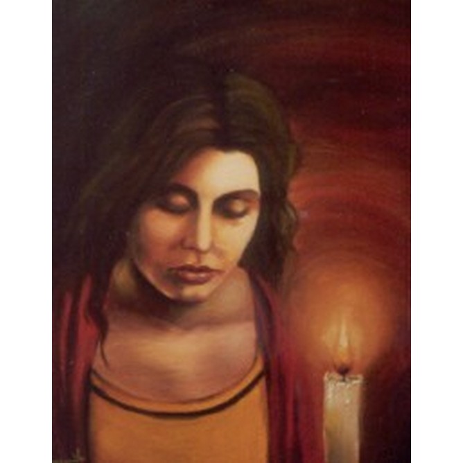 Donna con candela